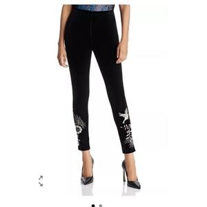 Johnny Was Valentina Embroidered Velvet Legging Sz 3X New Stretch Floral Black